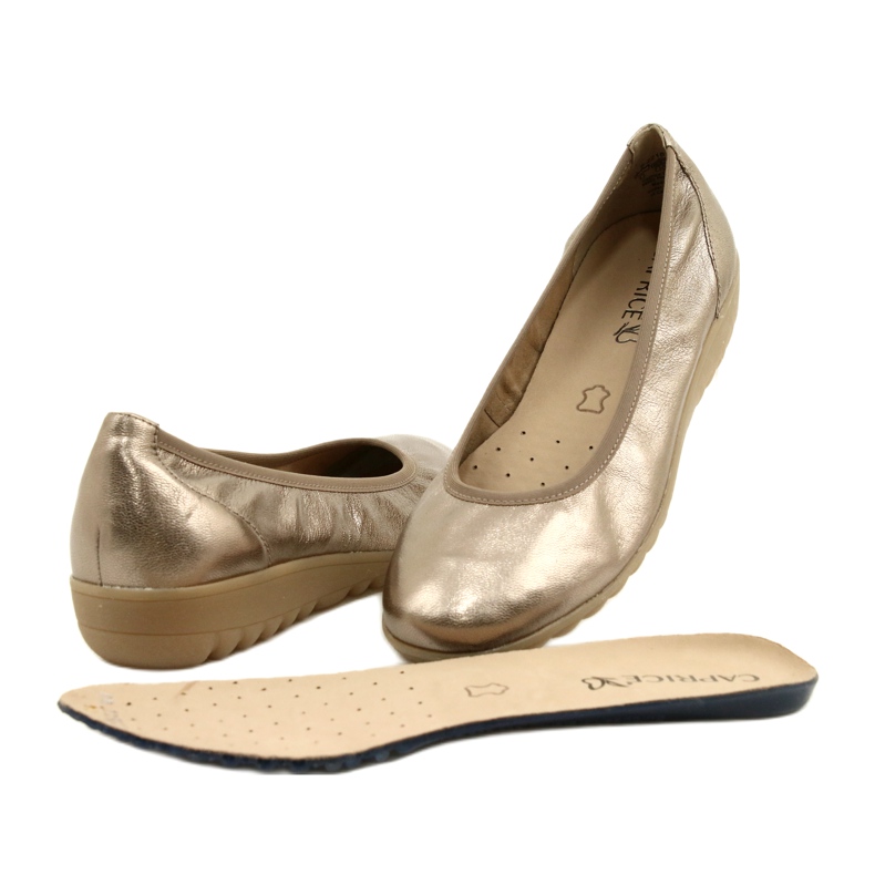 Caprice Ballerina Taupe Metallic 9-22161-28 beige flerfarvet gylden 11