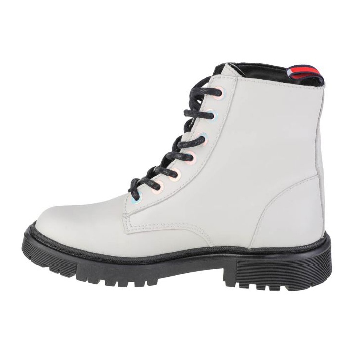 Tommy Hilfiger Jeans Iridescent Eyelets Flat Boot W EN0EN01537-YBL hvid 1