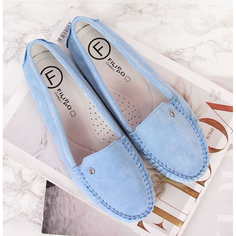 Læder loafers Filippo W PAW201B blå 2