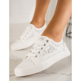 Dame Big Star openwork sneakers W274925 hvid 1