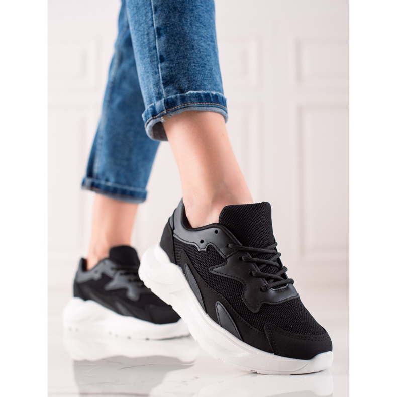 Ideal Shoes Klassiske sneakers sort 2