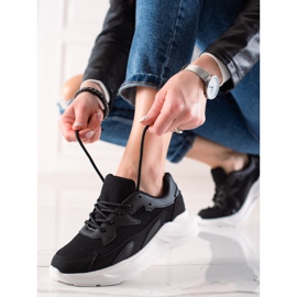 Ideal Shoes Klassiske sneakers sort 1
