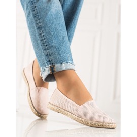 TRENDI Komfortable Eco-Læder Espadrilles lyserød 2