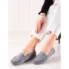 Goodin Openwork Loafers med ruskind grå 2