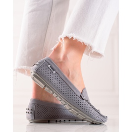 Goodin Openwork Loafers med ruskind grå 1