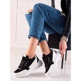 TRENDI Moderigtige SORT OG HVID Sneakers sølv 1
