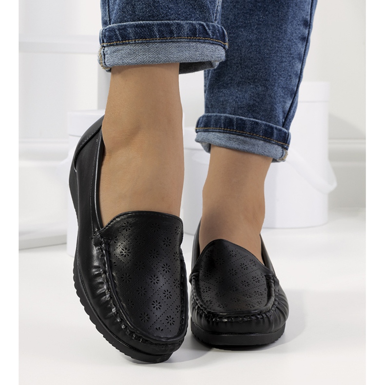 Sorte wedge loafers fra Wendy 1
