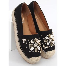 Manami Black shell espadriller sort 1