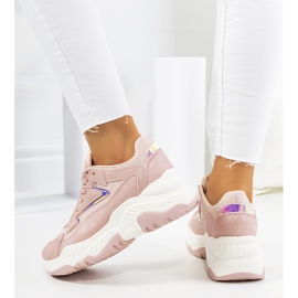 Badillo skinnende lyserøde sneakers 1