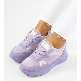 Lilla sneakers med sølvdetaljer fra Davis 1