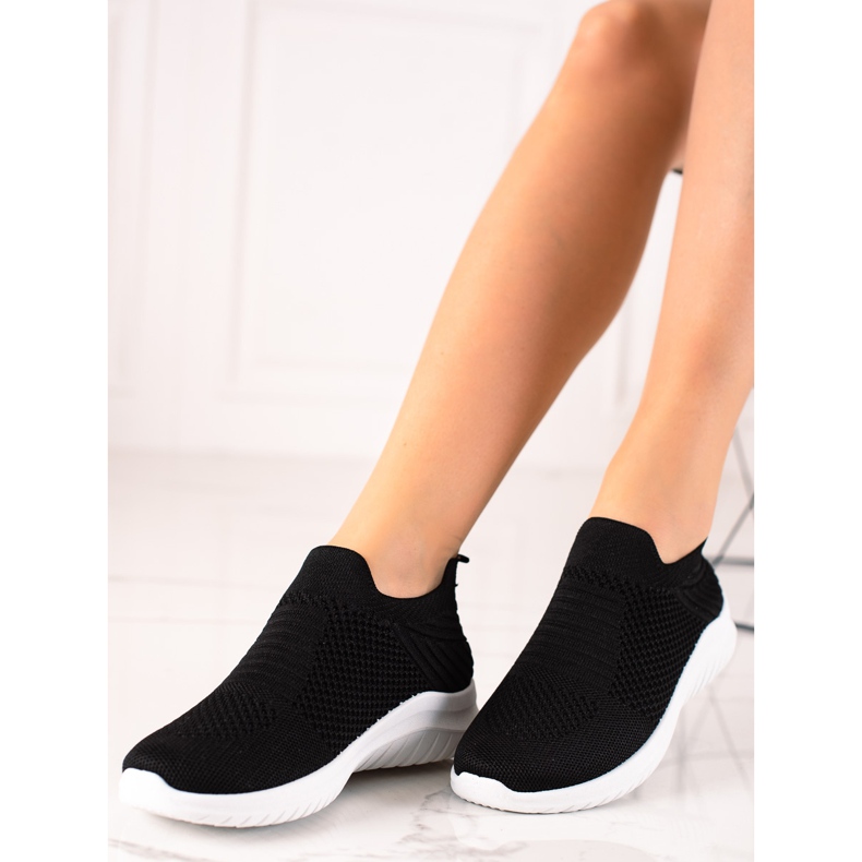 TRENDI Komfortable slip-on sko sort 1