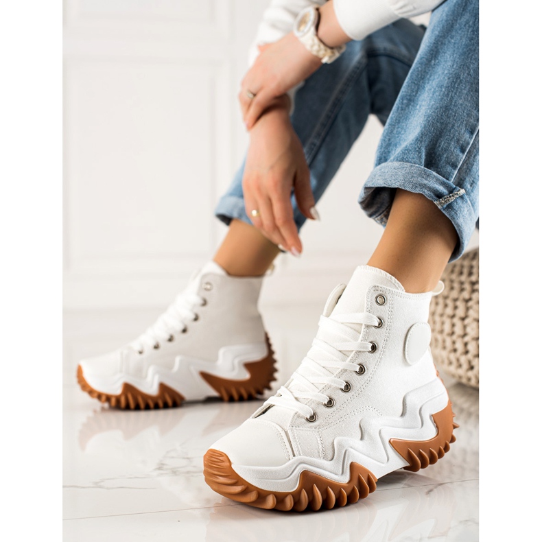 TRENDI Hvide mode sneakers 2