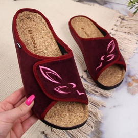 Inblu W BEF33 bordeaux velcro hjemmetøfler rød flerfarvet 1
