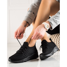 SUPER COOL Moderigtige tekstilsneakers sort 1