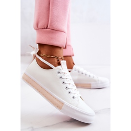 PS1 Sneakers i læder til kvinder Hvid-Beige Mikayla 3