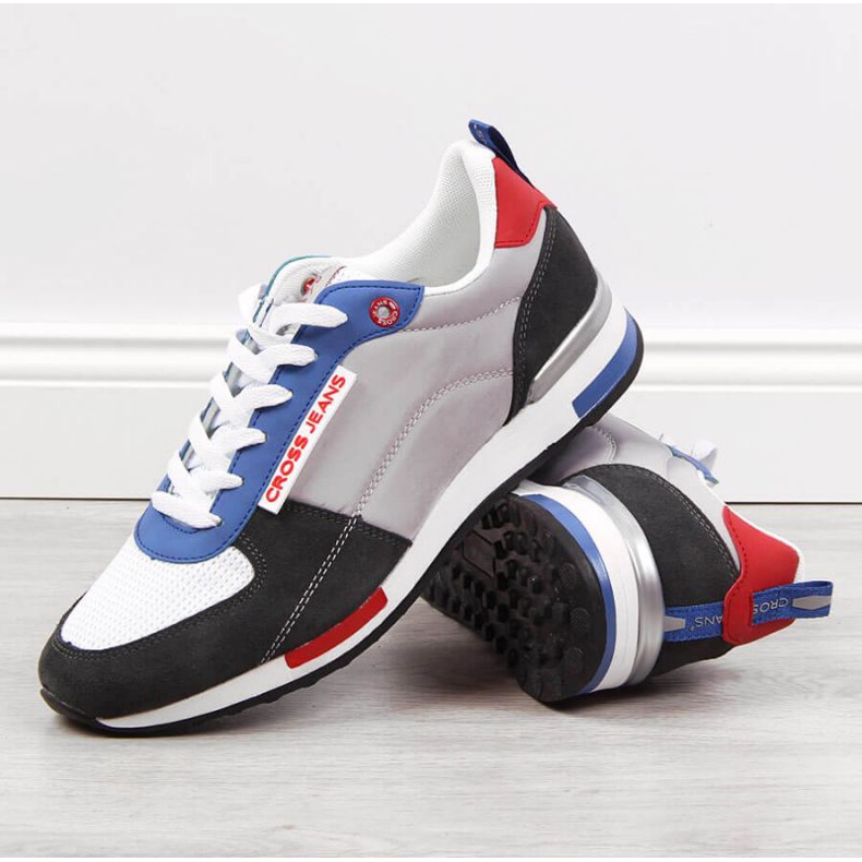Cross Jeans M JJ1R4010C sportssko i læder hvid sort blå grå 2