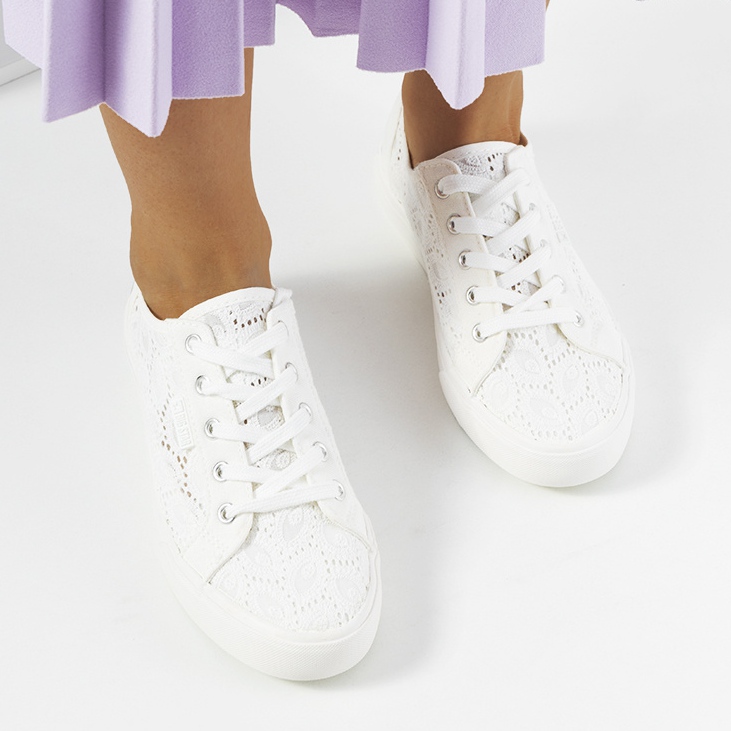 Hvide sneakers med blonder Star - KeeShoes