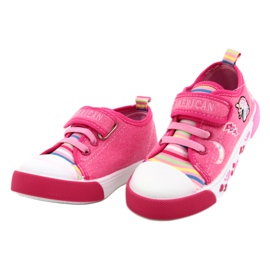 American Club Velcro sneakers American Ten17/22 Pink Leather Insert lyserød 2