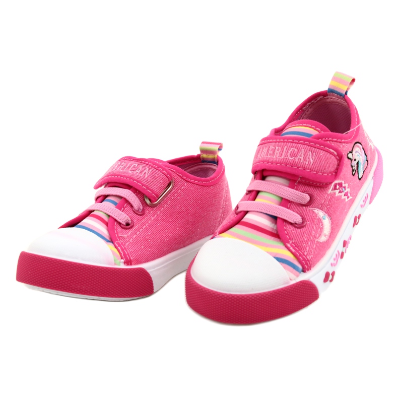 American Club Velcro sneakers American Ten17/22 Pink Leather Insert lyserød 2