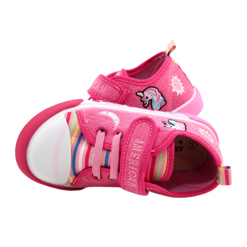 American Club Velcro sneakers American Ten17/22 Pink Leather Insert lyserød 5