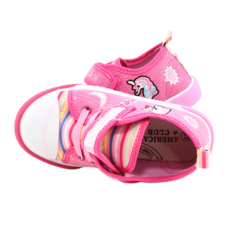 American Club Velcro sneakers American Ten17/22 Pink Leather Insert lyserød 6