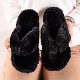 TRENDI Pelsflip-flops sort 1