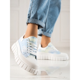 TRENDI Blå sneakers på platformen 1