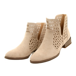 Dame ruskindsstøvler Daszyński Beige SA197-12 3