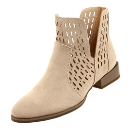 Dame ruskindsstøvler Daszyński Beige SA197-12 4