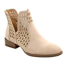 Dame ruskindsstøvler Daszyński Beige SA197-12 1
