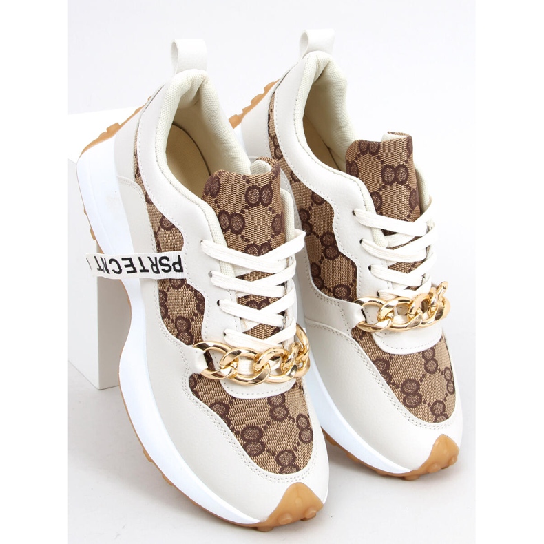 Sneakers med Elena Beige kæde 2