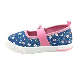 American Club Pigers ballerinas sneakers med en bue i blomster blå 1