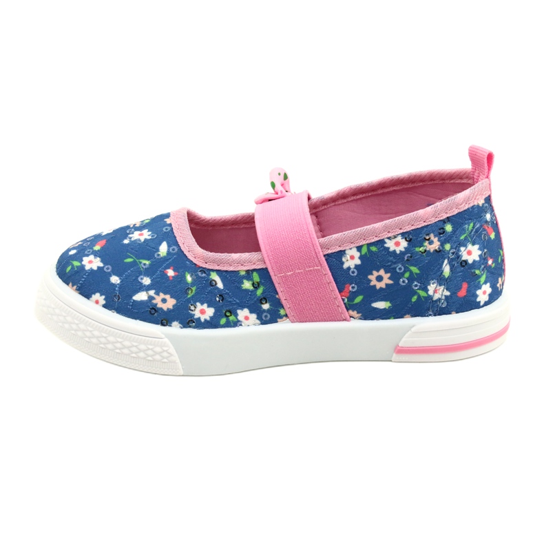 American Club Pigers ballerinas sneakers med en bue i blomster blå 1