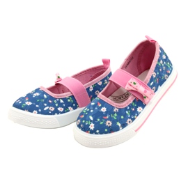 American Club Pigers ballerinas sneakers med en bue i blomster blå 2