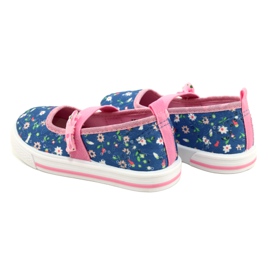 American Club Pigers ballerinas sneakers med en bue i blomster blå 5
