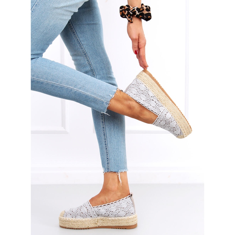 Alice Grey Lace Espadrilles grå 1