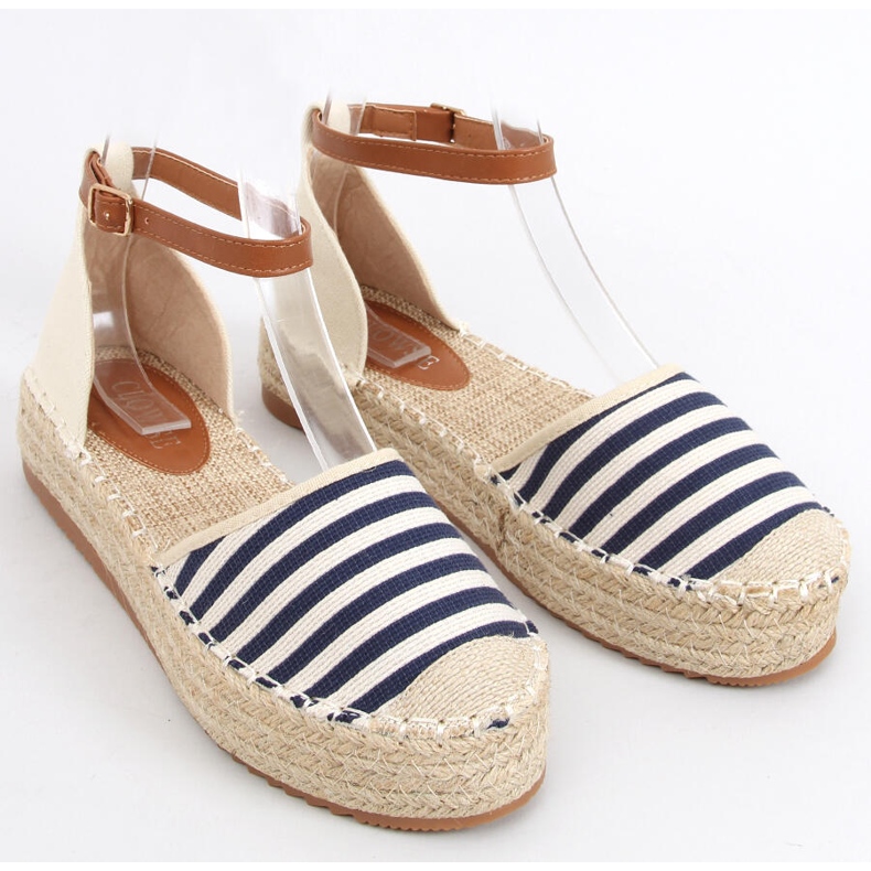 Gema blå stribede espadriller marineblå 1