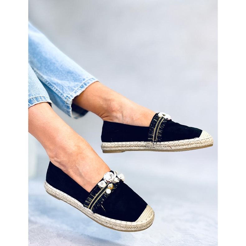 Lola Black Espadrilles med skaller sort 2