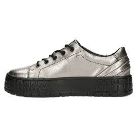 Filippo Stilfulde DP3528 / 22 GN Gun Metal Læder Sneakers brun sølv 1