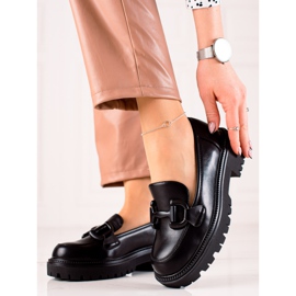 Seastar Moderigtige loafers på platformen sort 1