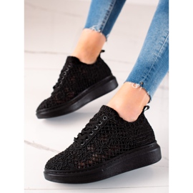 ARTIKER Openwork sneakers på platformen sort 1