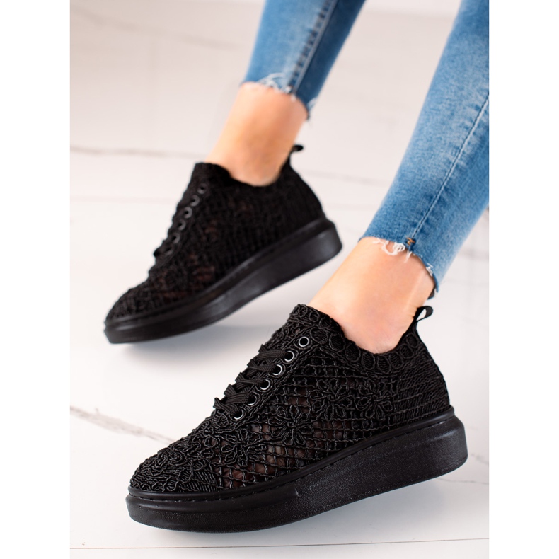 ARTIKER Openwork sneakers på platformen sort 1