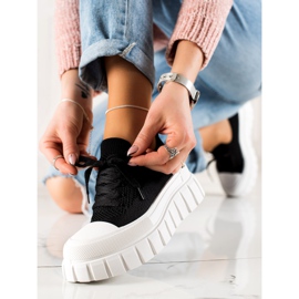 TRENDI Mode sneakers på platformen sort 1