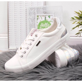 Tekstil Cross Jeans W JJ2R4038C hvide sneakers sølv 2