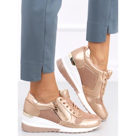 Champagne wedge sneakers Bene Champagne lyserød gylden 1
