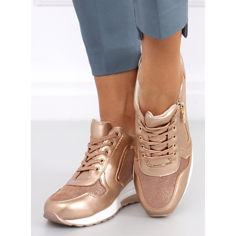 Champagne wedge sneakers Bene Champagne lyserød gylden 2