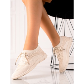 TRENDI Snørede sportssko beige 1