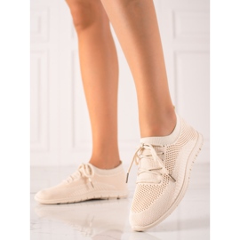 TRENDI Snørede sportssko beige 2