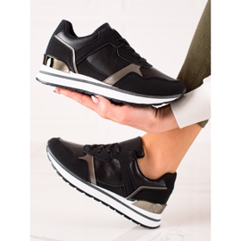 TRENDI Sorte sneakers på platformen 1