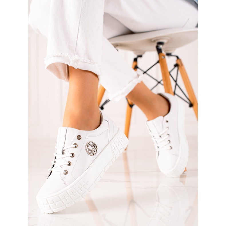 Filippo Læder sneakers på platformen hvid 1
